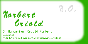 norbert oriold business card